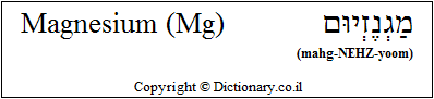 'Magnesium (Mg)' in Hebrew